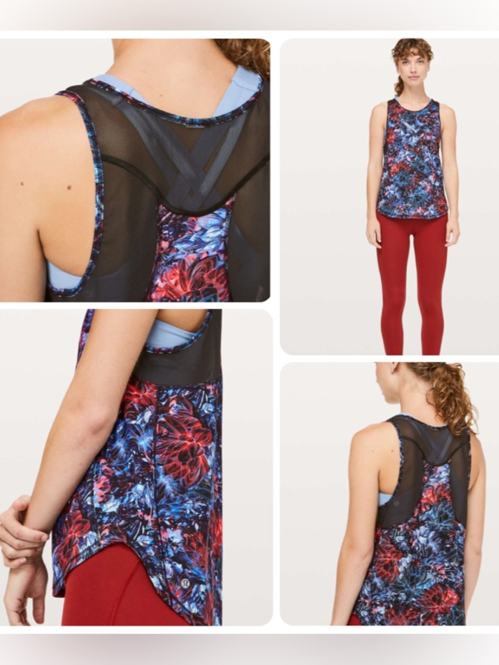 NWOT Lululemon Sculpt Tank II *Neon Blossom Multi / Black (US 8)